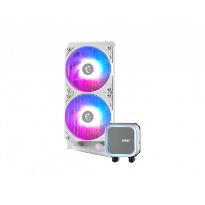 Водяное охлаждение для CPU MSI MAG CORELIQUID A13 240, 1700/1851/AM4/AM5, ARGB, Fan 2x120mm, Белый Водяное охлаждение для CPU MSI MAG CORELIQUID A13 240, 1700/1851/AM4/AM5, ARGB, Fan 2x120mm, Белый