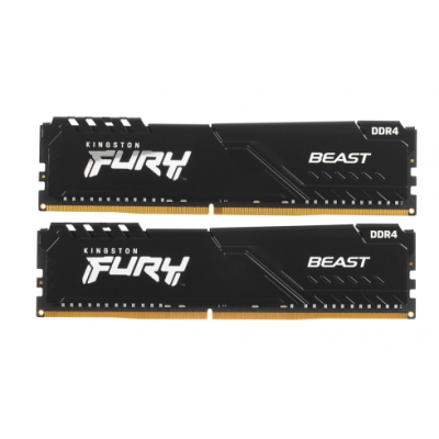 Оперативная память 32GB Kit (2x16Gb) DDR4 3200MHz Kingston FURY Beast Black CL16 KF432C16BB1K2/32WP Оперативная память 32GB Kit (2x16Gb) DDR4 3200MHz Kingston FURY Beast Black CL16 KF432C16BB1K2/32WP