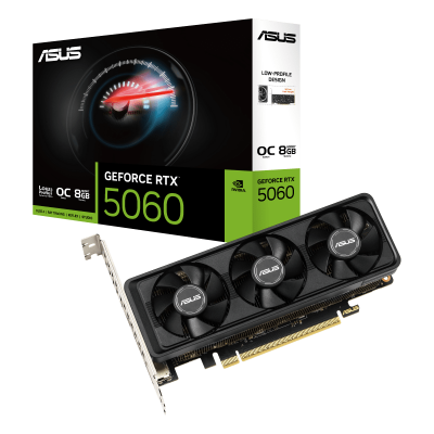 Видеокарта ASUS GeForce RTX5060 8Gb, LP BRK OC Edition, GDDR7 2xHDMI DP RTX5060-O8G-LP-BRK