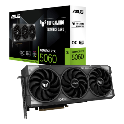 Видеокарта ASUS GeForce RTX5060 8Gb, TUF GAMING OC Edition GDDR7 HDMI 3xDP TUF-RTX5060-O8G-GAMING