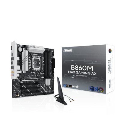Материнская плата ASUS B860M MAX GAMING AX, LGA1851 B860 4xDDR5 4xSATA 3xM.2 DP USB-C mATX