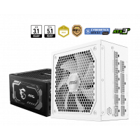 Блок питания MSI MAG A1000GL PCIE5 WHITE, 1000W, Active PFC, 80+ GOLD, Full Modular, ATX3.1, Белый