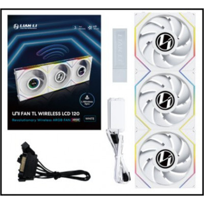 Вентилятор для корпуса Lian Li UNI FAN TL120 LCD Wireless 3x120mm Белый G99.12TLLCD1W3W.00