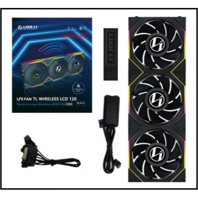 Вентилятор для корпуса Lian Li UNI FAN TL120 LCD Reverse Blade Wireless 3x120mm G99.12RTLLCD1W3B.00