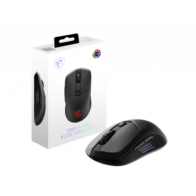Мышь MSI VERSA 300 ELITE WIRELESS /RGB /2.4 GHz W /Bluetooth 5.3 /USB 2.0 /6 кн. /65 гр. /Черный Мышь MSI VERSA 300 ELITE WIRELESS /RGB /2.4 GHz W /Bluetooth 5.3 /USB 2.0 /6 кн. /65 гр. /Черный