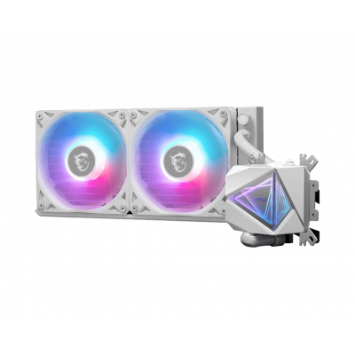 Водяное охлаждение для CPU MSI MAG CORELIQUID I240 WHITE Socket Intel/AMD, ARGB, Fan 2x120см Белый