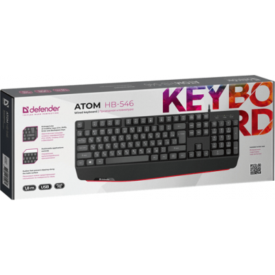 Клавиатура USB Defender Atom HB-546 черный Клавиатура USB Defender Atom HB-546 черный