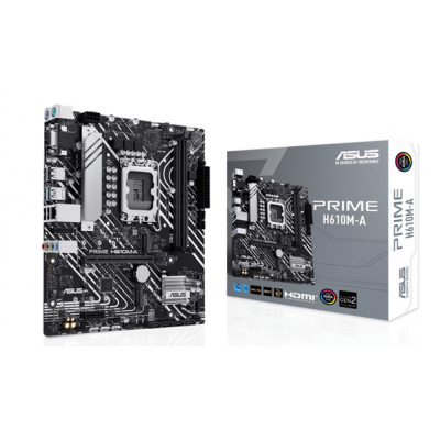 Материнская плата ASUS PRIME H610M-A R2.0, LGA1700 H610 2xDDR5 4xSATA3 2xM.2 D-Sub HDMI DP mATX Материнская плата ASUS PRIME H610M-A R2.0, LGA1700 H610 2xDDR5 4xSATA3 2xM.2 D-Sub HDMI DP mATX