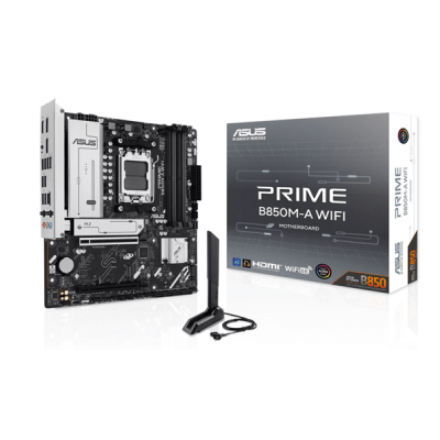 Материнская плата ASUS PRIME B850M-A WIFI, AM5 4xDDR5 4xSATA3 RAID 3xM.2 1хHDMI 2хDP mATX