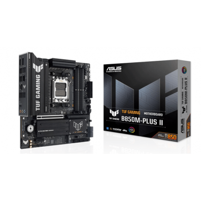 Материнская плата ASUS TUF GAMING B850M-PLUS II, AM5 B850 4xDDR5 4xSATA 3xM.2 1xHDMI 1xDP mATX Материнская плата ASUS TUF GAMING B850M-PLUS II, AM5 B850 4xDDR5 4xSATA 3xM.2 1xHDMI 1xDP mATX