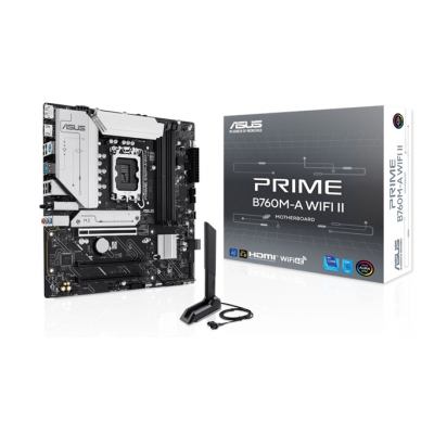 Материнская плата ASUS PRIME B760M-A WIFI II, LGA1700 4xDDR5 4xSATA3 2xM.2 RAID 1xHDMI 1xDP mATX Материнская плата ASUS PRIME B760M-A WIFI II, LGA1700 4xDDR5 4xSATA3 2xM.2 RAID 1xHDMI 1xDP mATX