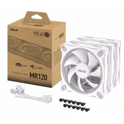 Вентилятор для корпуса ASUS PRIME MR120 FAN ARGB WHITE 3IN1 120x120x28 MR120-1/WH/3 IN 1// Вентилятор для корпуса ASUS PRIME MR120 FAN ARGB WHITE 3IN1 120x120x28 MR120-1/WH/3 IN 1//