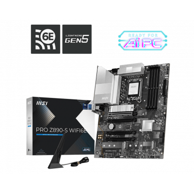 Материнская плата MSI PRO Z890-S WIFI6E LGA1851 4xDDR5 4xSATA3 RAID 3xM.2 HDMI DP Type-C ATX