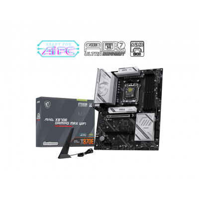 Материнская плата MSI MAG X870E GAMING MAX WIFI AM5 4xDDR5 4xSATA3 RAID 3xM.2 HDMI 2xType-C ATX Материнская плата MSI MAG X870E GAMING MAX WIFI AM5 4xDDR5 4xSATA3 RAID 3xM.2 HDMI 2xType-C ATX