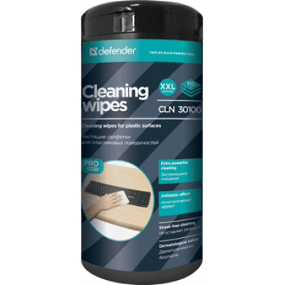 Универсальные чистящие салфетки для поверхностей Defender CLN 30100 Pro, в тубе 110шт