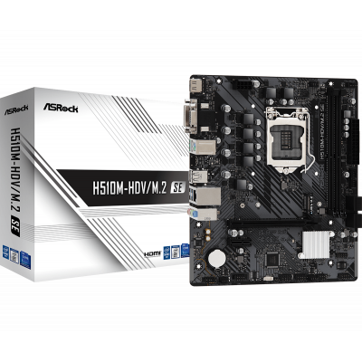 Материнская плата ASRock H510M-HDV/M.2 SE LGA1200 2xDDR4 4xSATA UM.2 D-Sub HDMI DVI mATX