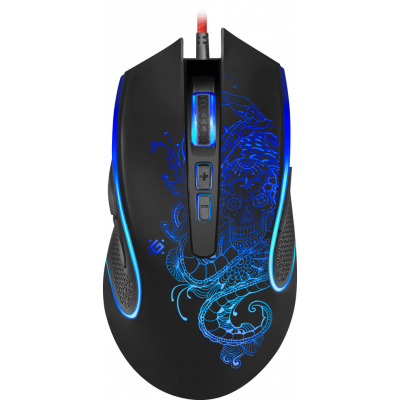 Мышь проводная игровая оптическая Defender Venom GM-640L (черный),USB, 8 кнопок, 800-3200 dpi, НОВИН