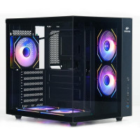 Корпус Wintek Cube Pro V909-B TG, ATX, USB 1*3.0/2*2.0, 5*12cm ARGB PWM (контр. + пульт д/у), чёрный