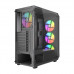 Корпус Wintek Tornado Pro PS195-B-M TG, ATX, USB 1*3.0/2*2.0, HD+Mic, 0,5mm, 4*12cm ARGB, Black