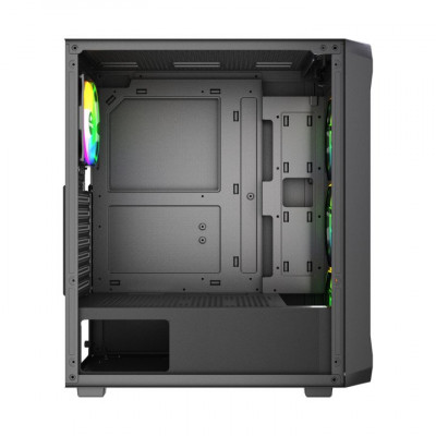 Корпус Wintek Tornado Pro PS195-B-M TG, ATX, USB 1*3.0/2*2.0, HD+Mic, 0,5mm, 4*12cm ARGB, Black