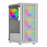 Корпус Wintek Apollo 802-W-M TG, ATX/Micro ATX, USB 1*3.0/2*2.0, HD+Mic, 4*12cm ARGB (контроллер + пульт д/у в комплекте), белый