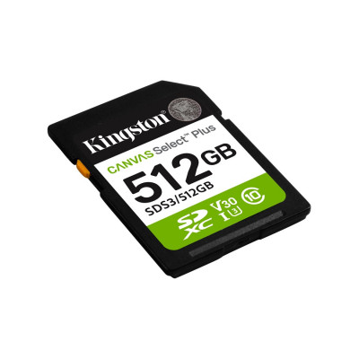 Карта памяти Kingston SDS3/512GB Canvas Select Plus C10 UHS-I U3 V30 512GB