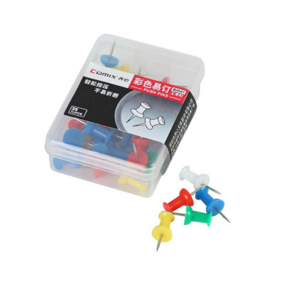 Кнопки силовые Comix B3547, цветные в ассортименте (коробка 35 кнопок) Кнопки силовые Comix B3547, цветные в ассортименте (коробка 35 кнопок)