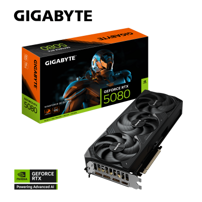 Видеокарта GIGABYTE GeForce RTX 5080 WINDFORCE OC SFF 16G, 16Gb/256bit, 1хHDMI+3xDP, PCIe5.0