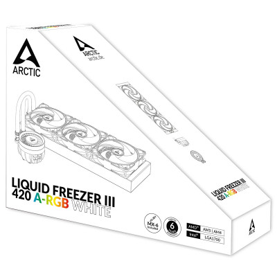 Водяное охлаждение ARCTIC Liquid Freezer III - 420 A-RGB(White), ACFRE00153A, S1851/1700/1200/AMD4/5