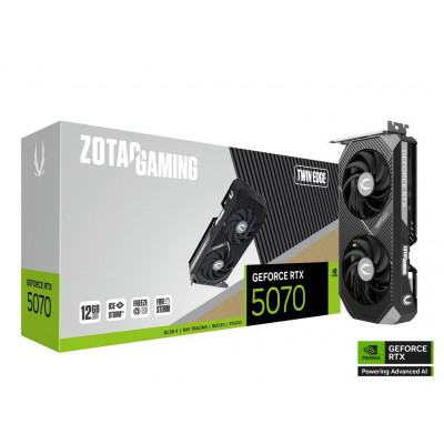 Видеокарта ZOTAC RTX 5070 TWIN EDGE (ZT-B50700E-10P), 12Gb/192 bit, HDMIx1+DPx3, PCIe5.0