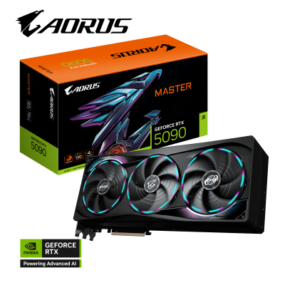 Видеокарта GIGABYTE AORUS GeForce RTX 5090 MASTER 32G, 32G/512bit, 1хHDMI+3xDP, PCIe5.0