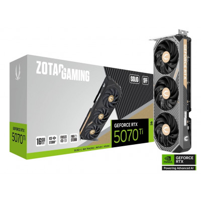 Видеокарта ZOTAC RTX 5070Ti SOLID SFF (ZT-B50710D3-10P), 16Gb/256bit, HDMIx1+DPx3, PCIe5.0x16