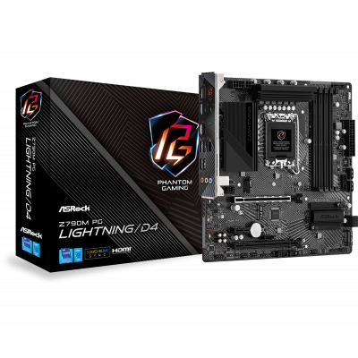 Материнская плата ASRock Z790M PG LIGHTNING/D4 LGA1700 4xDDR4 4xSATA 2xM.2 HDMI mATX