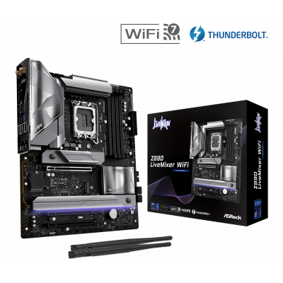 Материнская плата ASRock Z890 LIVEMIXER WIFI LGA1851 4xDDR5 4xSATA 4xM.2 HDMI Type-C ATX