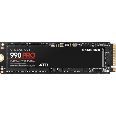 Твердотельный накопитель 4000Gb SSD Samsung 990 PRO M.2 PCIe 4.0 R7450Mb/s W6900MB/s MZ-V9P4T0BW
