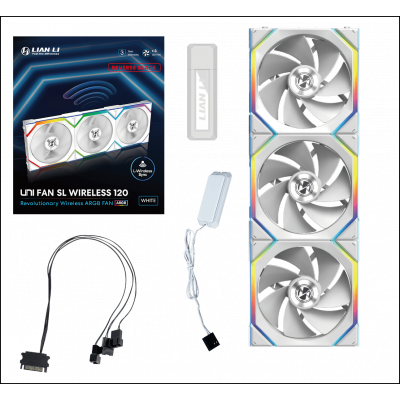 Вентилятор для корпуса Lian Li UNI FAN SL WIRELESS 120 3x120mm wit controller White G99.12RSL1W3W.00