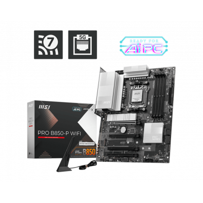 Материнская плата MSI PRO B850-P WIFI AM5 4xDDR5 4xSATA3 RAID 3xM.2 1xHDMI 2xType-C ATX