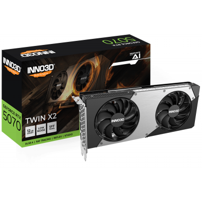 Видеокарта Inno3D GeForce RTX5070 TWIN X2 OC, 12G GDDR7 192-bit 1xHDMI 3xDP N50702-12D7X-195064N