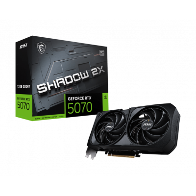 Видеокарта MSI GeForce RTX 5070 12G SHADOW 2X OC, 12Gb GDDR7 192-bit 1xHDMI 3xDP G5070-12S2C