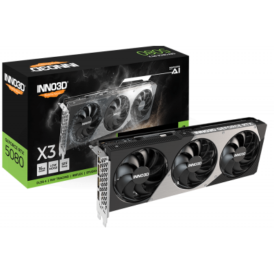Видеокарта Inno3D GeForce RTX5080 X3, 16G GDDR7 256-bit PCI-E Gen5 1xHDMI 3xDP N50803-16D7-176068N