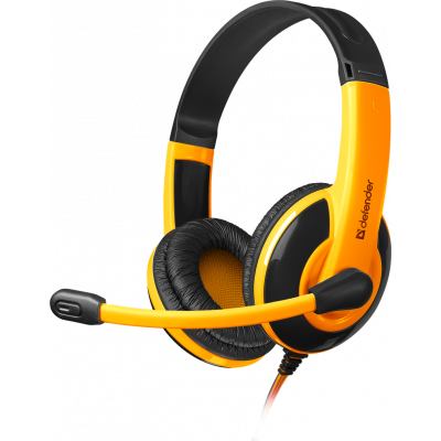 Игровая гарнитура стерео Defender Warhead G-120 черный + оранжевый, кабель 2 м, НОВИНКА!