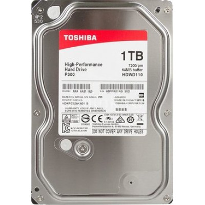 Жесткий диск HDD 1Tb TOSHIBA P300 SATA 6Gb/s 7200rpm 64Mb 3.5