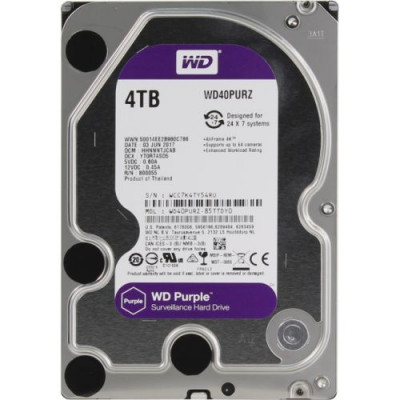 Жесткий диск для видеонаблюдения HDD  4Tb Western Digital Purple SATA 6Gb/s 64Mb 3,5