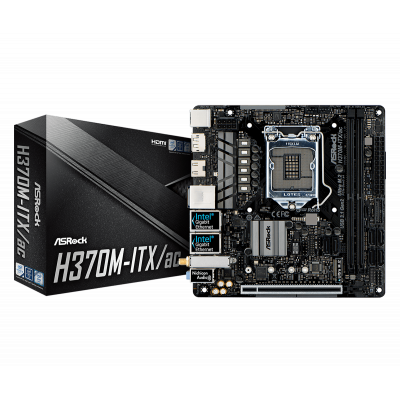 Материнская плата ASRock H370M-ITX/AC LGA1151 H370 2xDDR4 6xSATA3 2xHDMI 1xDP 2xRG45 WiFi mini- ATX