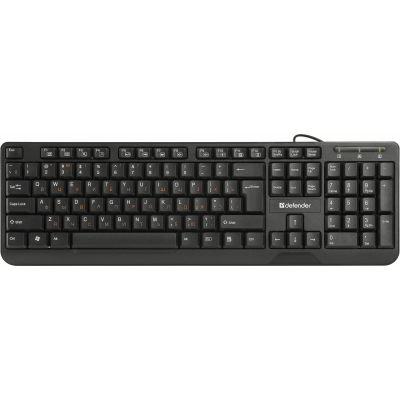 Клавиатура проводная Defender OfficeMate HM-710, (Черный), USB,  ENG/RUS/KAZ, полноразмерная