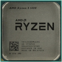 Процессор AMD Ryzen 5 1400 3,2ГГц (3,4ГГц Turbo) Summit Ridge, 4/8, 2 MB L2, 8MB L3, 65W, AM4, OEM