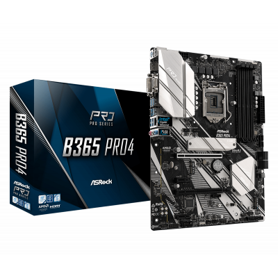 Материнская плата ASRock B365 PRO4 1151 4xDDR4 6xSATA3 RAID 2xUM.2 D-Sub DVI HDMI ATX