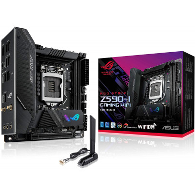 Материнская плата ASUS ROG STRIX Z590-I GAMING WIFI LGA1200 2xDDR4 4xSATA3 2xM.2 HDMI M-ITX
