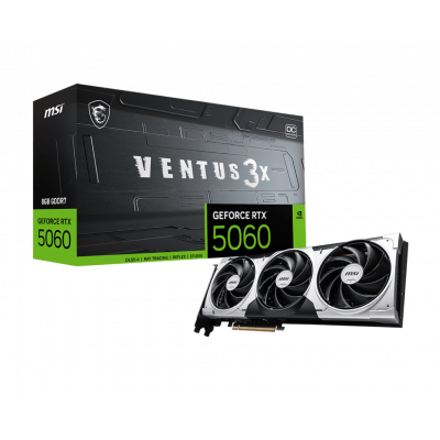 Видеокарта MSI GeForce RTX 5060 8G VENTUS 3X OC, 8G GDDR7 128bit 1xHDMI 3xDP G5060-8V3C