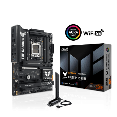 Материнская плата ASUS TUF GAMING B650E-PLUS WIFI AM5 4xDDR5 4xSATA3 RAID 3xM.2 DP HDMI USB-C ATX